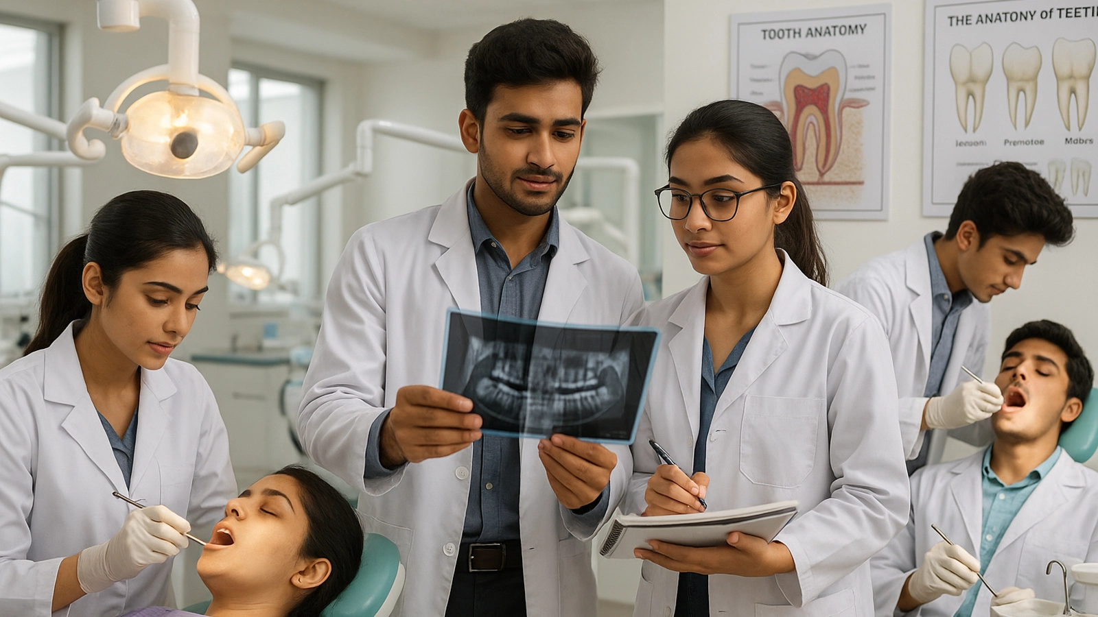 Inclusive dental clinic scene